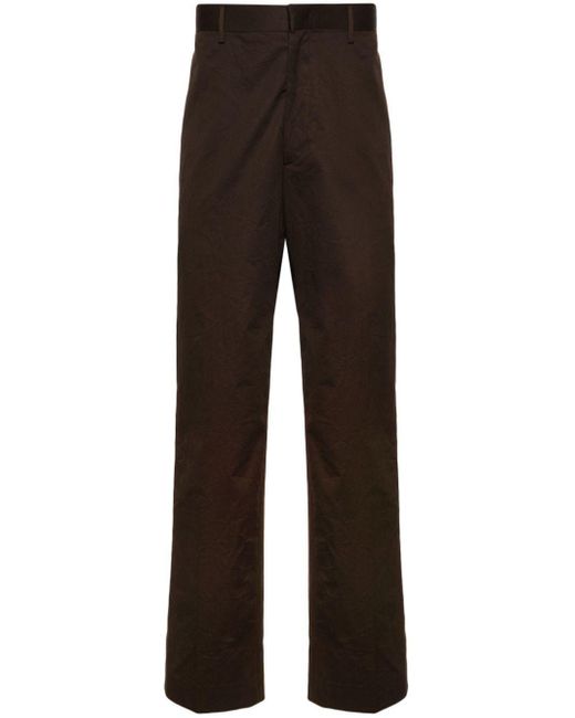 Tagliatore Black Concealed-Fastening Cotton-Blend Straight Trousers for men