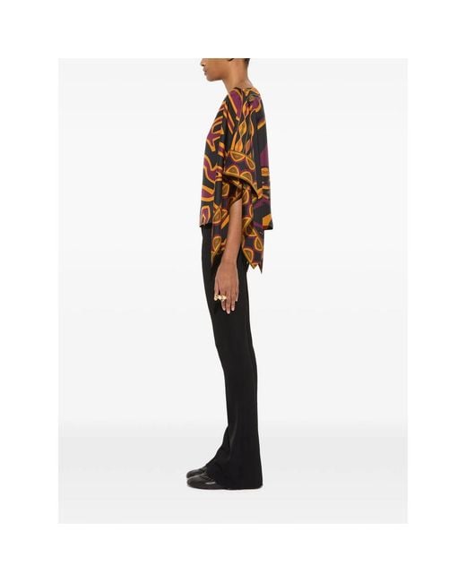 Emilio Pucci Brown Labirinto Print Silk Blouse