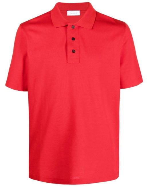 Ferragamo Red Short-sleeve Cotton Polo Shirt for men