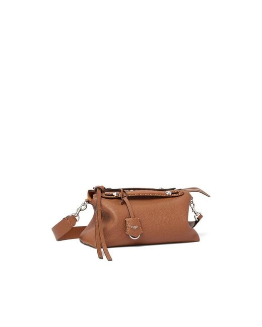 Fendi Brown Medium By The Way Selleria Hand-Sewn Topstitches Tote Bag