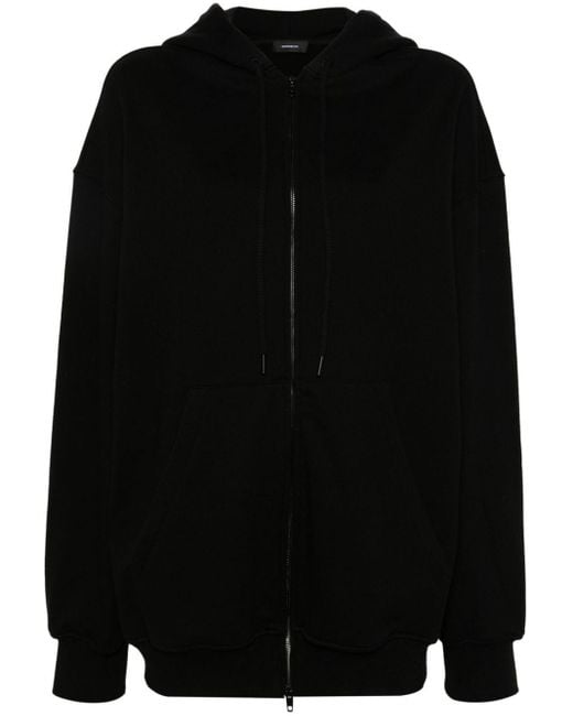 Wardrobe NYC Black Drop-Shoulder Zip-Up Hoodie
