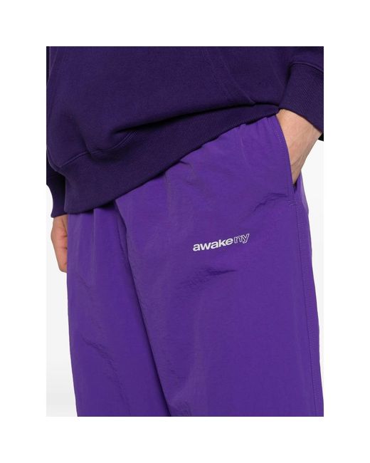 Awake Couture Purple Convertible Drawstring Trousers for men