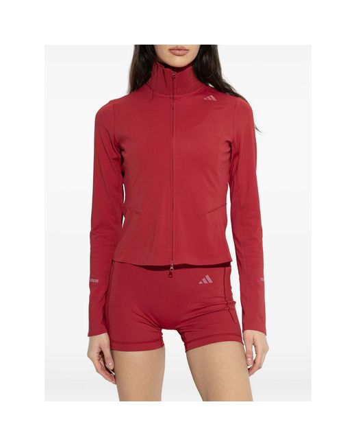 Adidas X Entire Studios Red X Entire Studios Logo-Detail Zipped Jacket