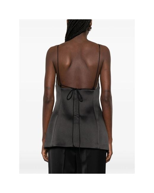 Rohe Black Spaghetti-Strap Sleeveless Top