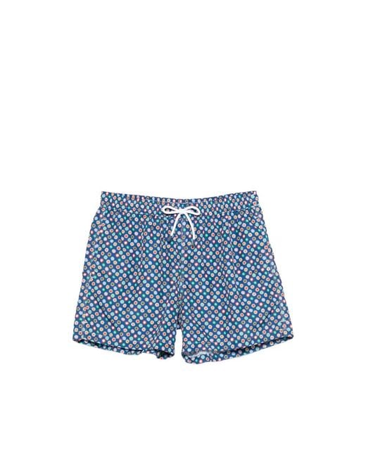 Fedeli Blue Madeira Swim Shorts for men