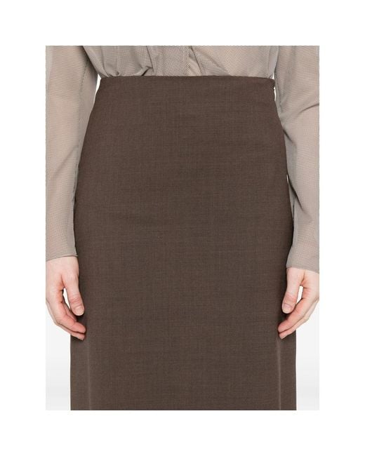 Loulou de Saison Brown Wool Maxi Skirt