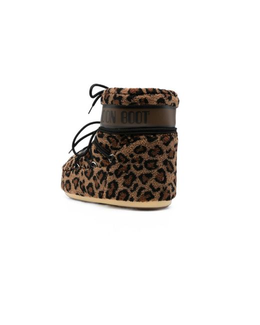 Moon Boot Brown Leopard-Pattern Boots