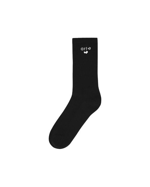 Arte' Black Heart Logo Socks for men