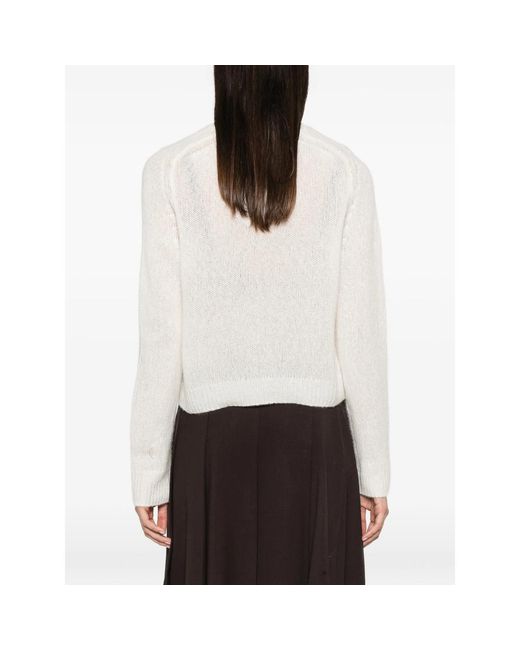 Lisa Yang White Fine-Knit Sweater