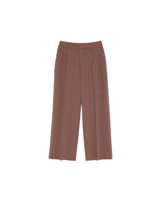 THESTROY Brown Pleated Trousers