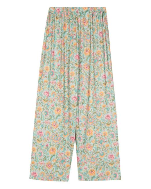 Louise Misha Blue Floral Straight Trousers