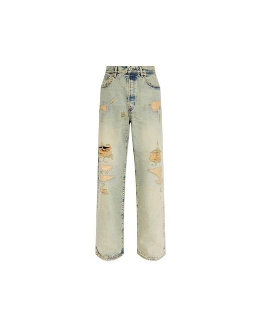 KENZO Natural Distressed Bleached-Effect Jeans for men