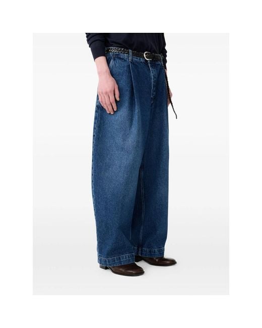 Studio Nicholson Blue Puch Pleat Jeans for men