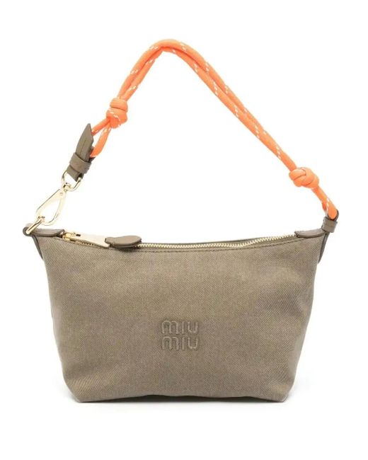 Miu Miu Gray Gabardine Tote Bag
