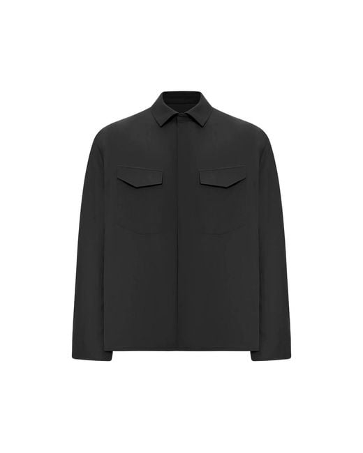 Veilance Black Flap-Pocket Shirt for men