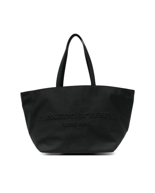 Alexander Wang Black Punch Logo-Embossed Tote Bag