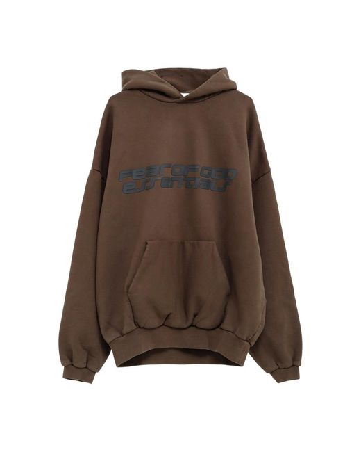 Fear Of God Brown Relaxed Fit Cotton Hoodie for men