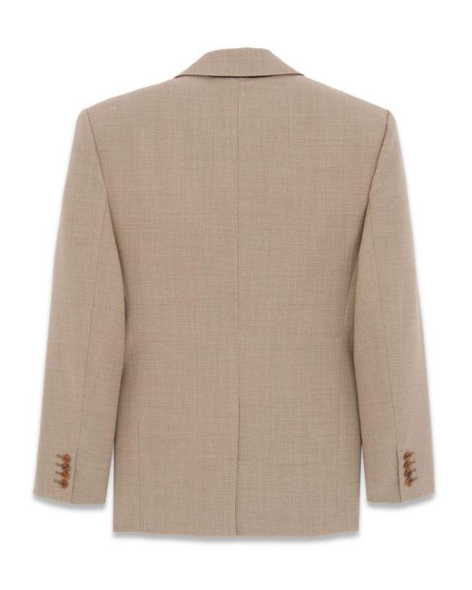 Saint Laurent Brown Oversized Wool Blazer for men