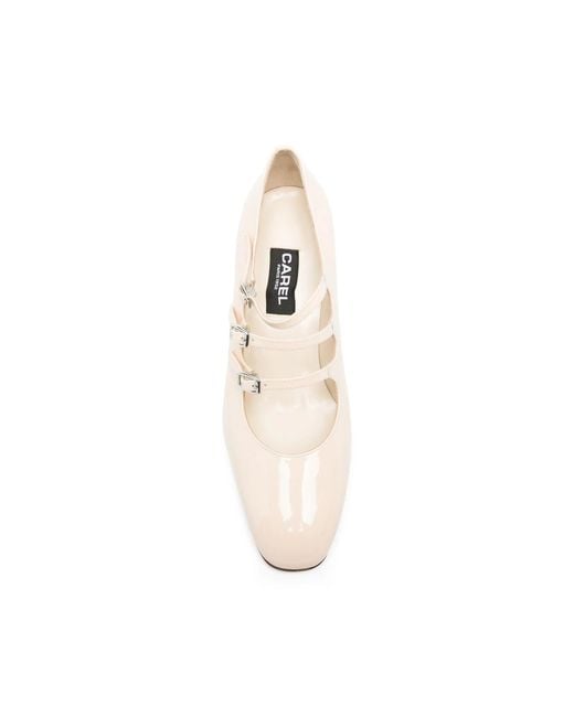 CAREL PARIS White Kina Triple-Strap Pumps