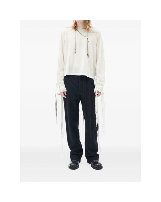 Ann Demeulemeester Blue Brushed-Wool Trousers for men