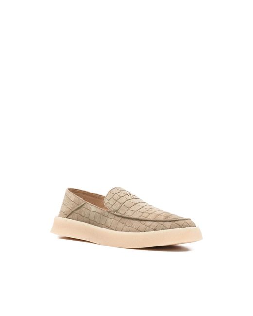 HIDE & JACK Natural Croc-Effect Logo Loafers for men