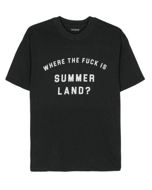 NAHMIAS Black Slogan-Print T-Shirt for men