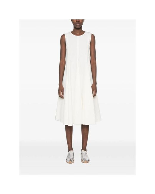 J.W. Anderson White Bow-Detail Sleeveless Midi Dress