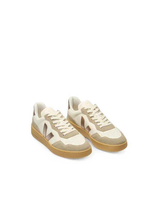 Veja V-90 Leather Pure Bronze Natural Sneakers