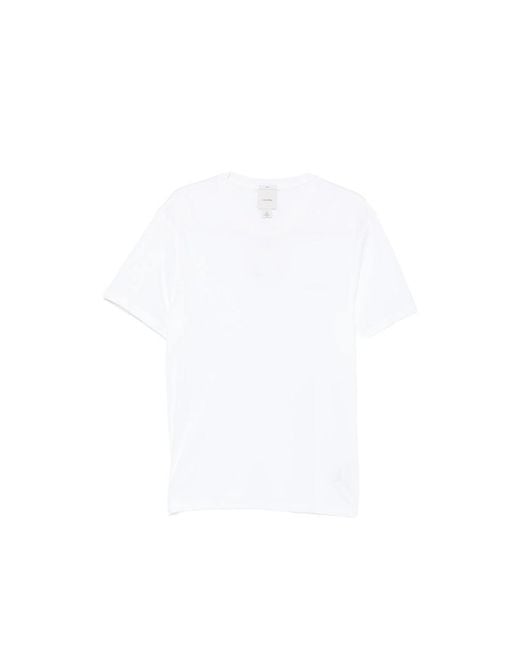 Calvin Klein White Logo-Patch Short-Sleeve T-Shirt for men