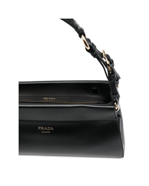 Prada Black Medium Enchaîné Leather Shoulder Bag