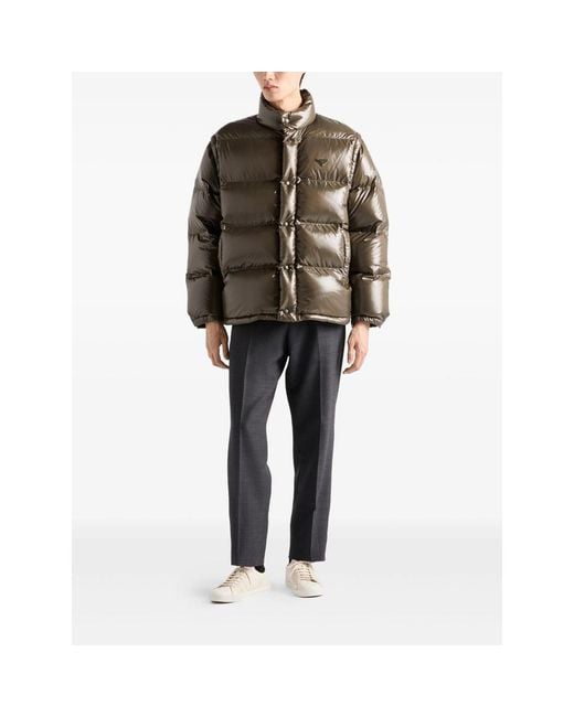 Prada Green Re-Nylon Puffer Jacket for men