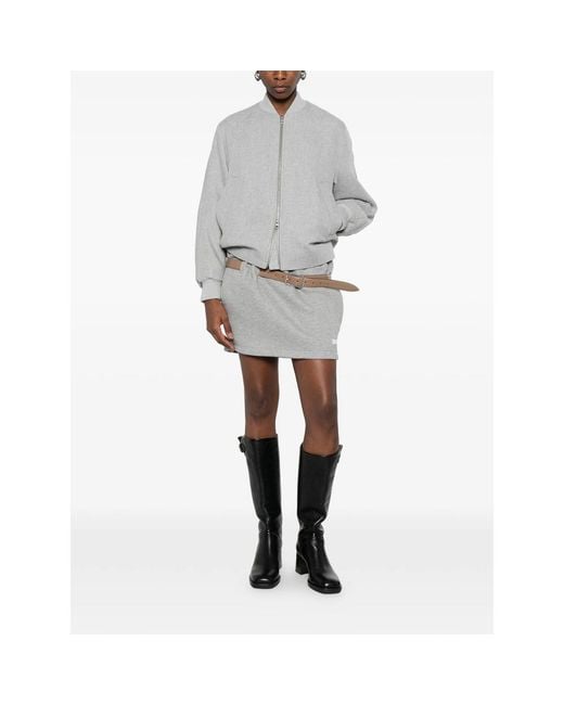 Closed Gray Bomber Jacket
