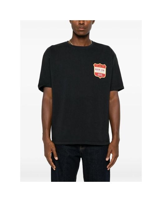 Rhude Black T-Shirts & Vests for men