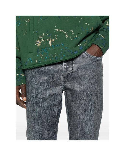 Purple Brand Gray Acid-Wash Jeans for men