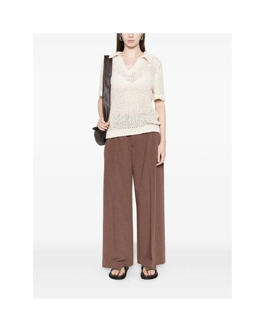 THESTROY Brown Pleated Trousers