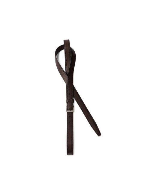 Prada Brown Antiqued-Leather Belt for men