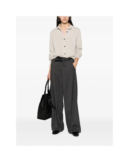 DARKPARK Gray Belted Tailored Trousers