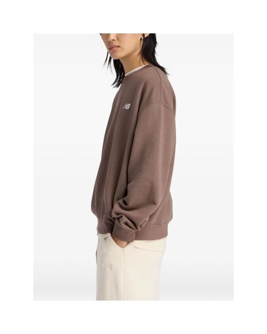 New Balance Brown Sweater With Logo Detail