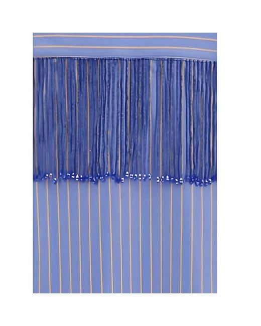 ANDAMANE Blue Miley Beaded-Fringed Shirt