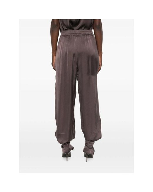 ANDAMANE Brown Renee Elasticated-Waistband Trousers