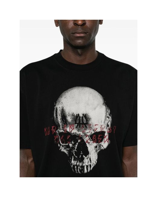 44 Label Group Black Skull-Print T-Shirt for men