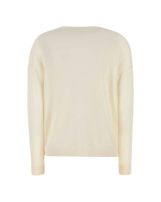 Co. White V-Neck Cashmere Sweater