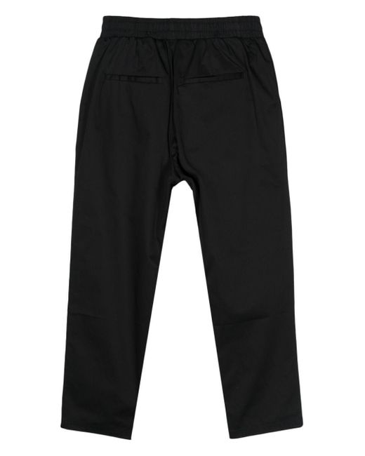 FAMILY FIRST Black Twill Tapered-Leg Trousers for men