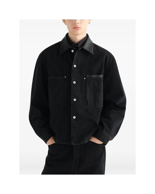 Lemaire Black Workwear Overshirt for men