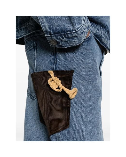 Charles Jeffrey Blue Crochet-Trumpet Jeans for men