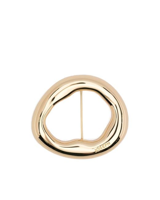 Joseph Metallic Bean Logo-Detail Brooch