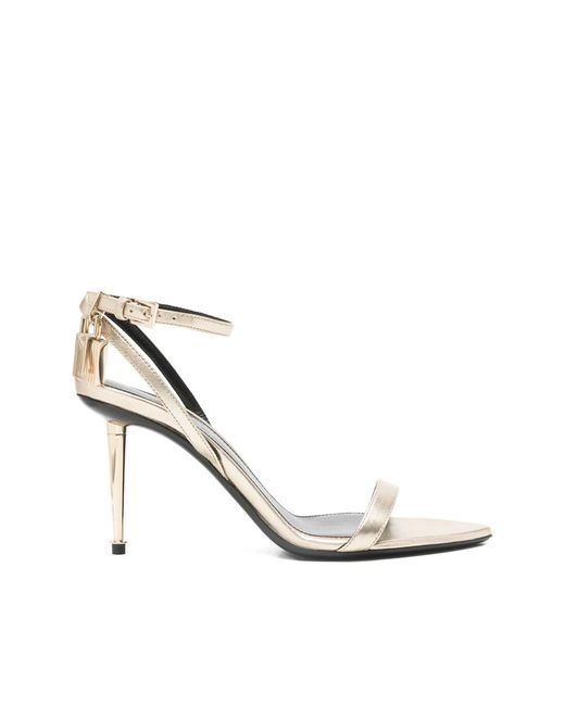 Tom Ford White Ankle-Strap Padlock Sandals