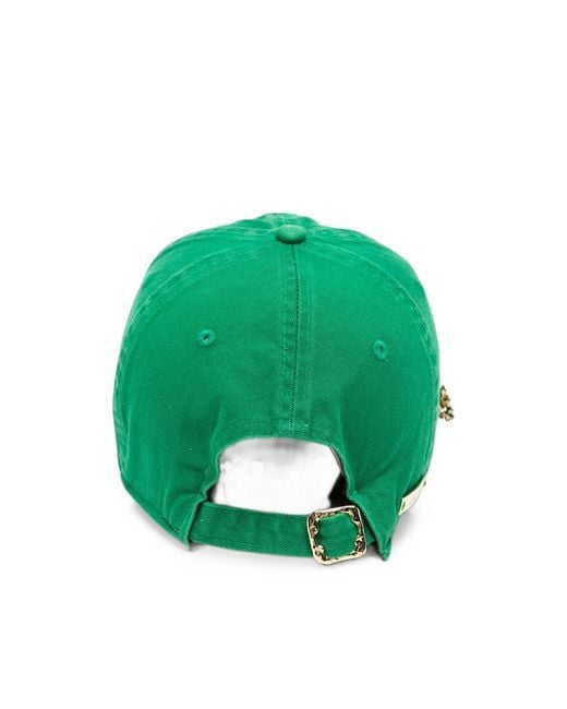 ANOTHER CHANCE Green Embellished Logo-Embroidered Baseball Cap for men