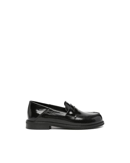 Poeve Black Penny-Strap Loafers
