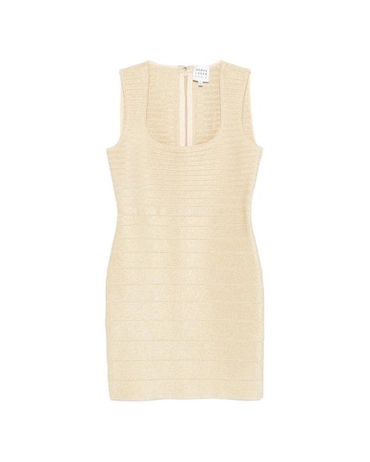 Hervé Léger Natural Short Dresses